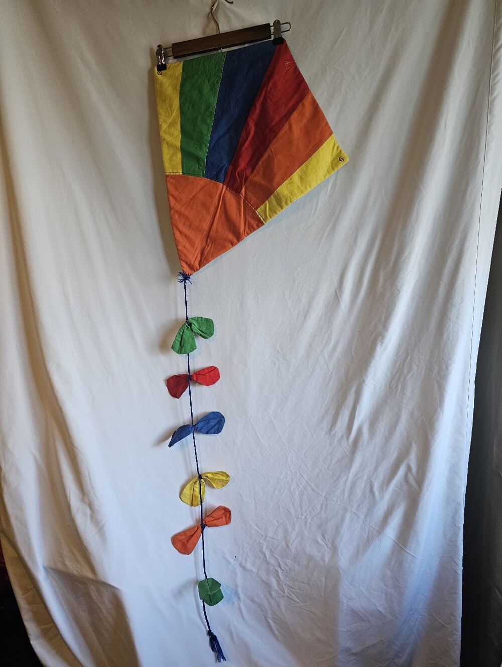 Rainbow Diamond Kite with Colorful Tail - Multicolor Vintage